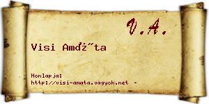 Visi Amáta névjegykártya